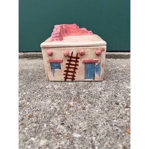 Southwest Native American Pueblo Adobe House Village Cookie Jar‎ ceramic